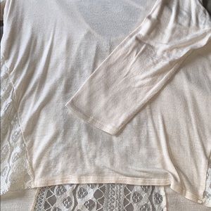 Cream Boutique Top with Lace